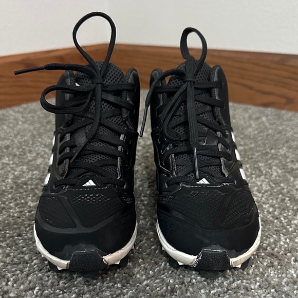 Adidas Kids Black and White Cleats - Picture 2 of 4